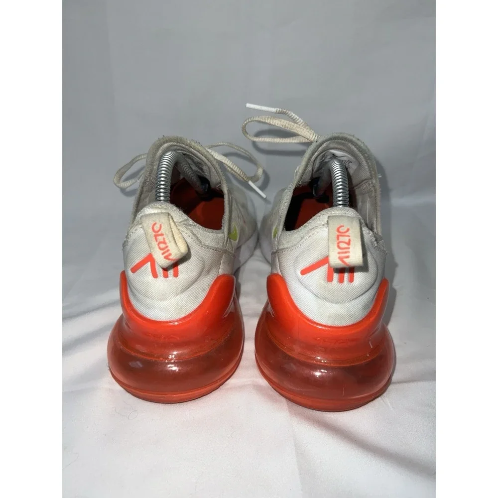 Nike White/Red/Yellow Solid Low Top Lace-Up Athletic Sneakers Air Max 270 Size10
